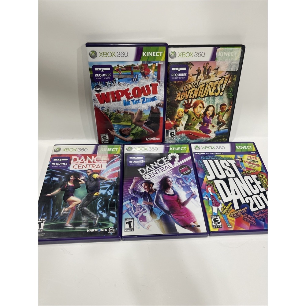 XBOX 360 kinect games Lot Of 5 Just Dance Central Wipeout Adventures